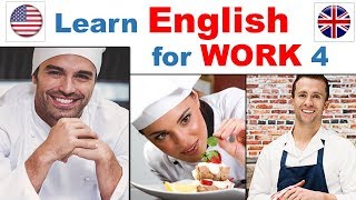 ENGLISH for WORK 4  Restaurant Hotel Helper Maid Cook Chef Store [upl. by Acenes]