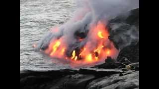 Big Island Hawaii Kilauea Volcano Puu Oo Lava Flow 12112012 [upl. by Ansilme]