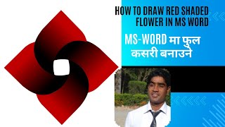 How to Draw Red Shaded Flower in MS Word  Flower Design MS Word Tutorial Draw amp Use Freeform Shape [upl. by Ynoyrb690]