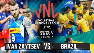 Ivan Zaytsev vs Brazil  Volleyball Nations League 2018 HD [upl. by Noseimaj]