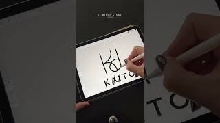 Kaito  Procreate Name Logo Design 💫 logodesign designprocess adobeillustrator procreate [upl. by Chipman]