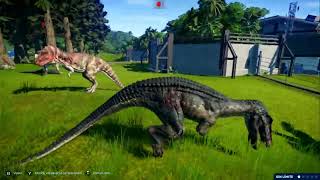 Jurassic world evolution 4 baryonyx vs 4 ceratosaurus part 2 [upl. by Nodearb556]