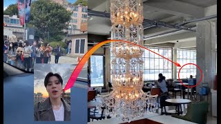 BTSs news today Looks like Jimin was spotted at MAGNATE ZM Cafe maybe he misses his mom amp dad [upl. by Allister]