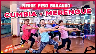 CARDIO Bailando CUMBIA y MERENGUE 🔥 Zumba QUEMA GRASA Tercera edad [upl. by Ailyt]