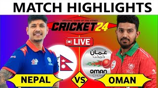 Highlights NEPAL VS OMAN 2024 LIVE ODI MATCH TODAY WORLD CUP LEAGUE 2  nep vs oman live match today [upl. by Fredrika]