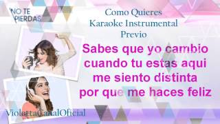 ViolettaComo Quieres Karaoke Instrumental Previo Prueba [upl. by Noteloc710]