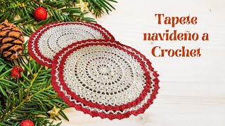 Tapete navideño tejido a Crochet facil de realizar [upl. by Anoek]