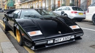 LOUD Lamborghini Countach S in London Startup and driving scenes HD [upl. by Zak294]