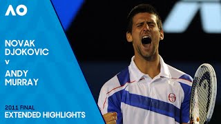 Novak Djokovic v Andy Murray Extended Highlights  Australian Open 2011 Final [upl. by Aimek]