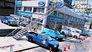 GTA 5 Real Life Mod 104 Building A Ford Dealership In Los Santos  GTA 5 Construction Mod [upl. by Aileme]