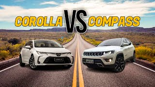 COROLLA 2020 177CV VS COMPASS 2018 DIESEL 4X4  QUAL ANDA MAIS [upl. by Crescantia]