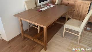 IKEA NORDVIKEN wooden extendable dining table review [upl. by Llenrap700]