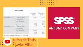 SPSS correlación de Spearman y Pearson para la tesis [upl. by Tonia86]