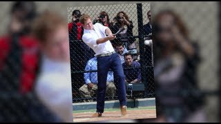 Prince Harry Scores as He Plays Baseball in New York City [upl. by Columba]