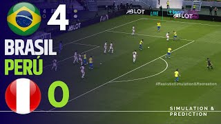 BRASIL 40 PERÚ  Resumen • Eliminatorias Sudamericanas 2024 SimulaciónRecreación [upl. by Alyakim317]