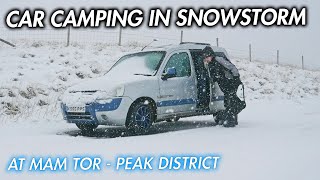 Car Camping in BAD SNOW  Mam Tor Peak District For Landscape Photography [upl. by Cilla544]