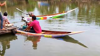 ดูไล่เรือเครื่องสองตอน Long tail boat Thailand [upl. by Fallon]