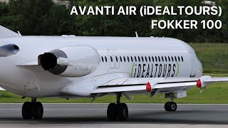 iDEALTOURS AVANTI AIR FOKKER 100 DEPARTURE FROM INNSBRUCK [upl. by Soll]