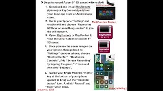 How to record Raymarine Axiom 9 RV 3D fish sonar and chart images using iOS 11 screen recorder [upl. by Naval6]