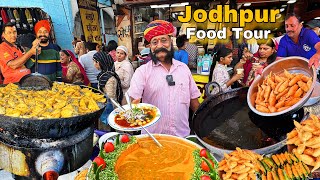 Jodhpur Food Must visit Places  Indian Street Food Mirchi Bada Shahi Samosa Gulab Jamun Ki Sabzi [upl. by Callean]