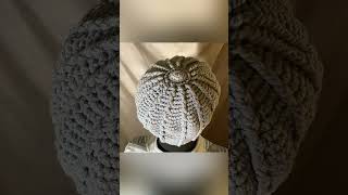 Ice Grey Crochet Railroad Cap crochetwinterhat crochet handmade crochethat [upl. by Rawlinson]