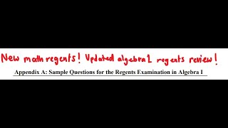 June 2024 Updated NEW Algebra 1 Regents Review new test questions [upl. by Seuqirdor]