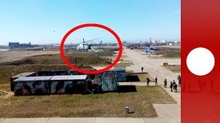 Video Ukrainian pilots escape with aircraft as troops take over air base [upl. by Faludi406]