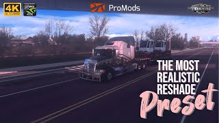 ATS The Most Realistic Reshade Preset RTX 4090 4K Max Settings Gameplay DLAA Snowy Moon [upl. by Abner]