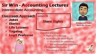 Lecture 03 Share RightPreemptive Right Investment in Equity Securities Intermediate Accounting [upl. by Adnorahc]