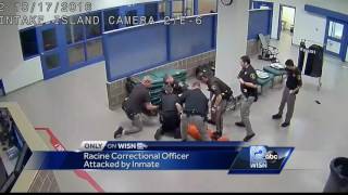 Surveillance video shows Racine County Corrections officer being attacked [upl. by Ear]