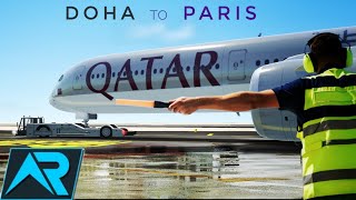 RFS REAL FLIGHT SIMULATOR  DOHA TO PARIS qatarairways AIRBUS A350  COMPRESSOR STALL⚠️ RORTOS [upl. by Gurl]