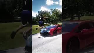 IShowspeed jumps over his Lamborghini at high speed ishowspeed  This guy is insane [upl. by Paynter]