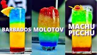 COCTELES COLORIDOS MAS POPULARES🍹 4 BEBIDAS DIFERENTES  Mentor Joglan [upl. by Rainie]