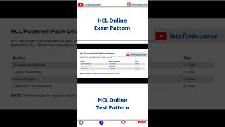 HCL Exam Pattern shorts [upl. by Ensign]