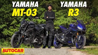 Yamaha R3 and MT03 review  Coming to India soon  First Ride  autocarindia1 [upl. by Caroline]