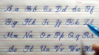 Cursive Writing for Beginners  A to Z Alphabets  Capital and Small letters  Palash Calligraphy [upl. by Nyrraf]