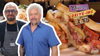 Guy amp Michael Symon Eat a Ridiculous Reuben in Cleveland  Diners DriveIns amp Dives  Food Network [upl. by Coniah]