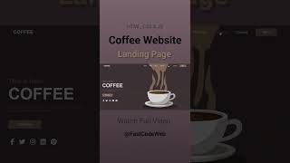 Coffee Website Using HTML amp CSS  Step by Step Tutorial  Fast Code [upl. by Eybbob]