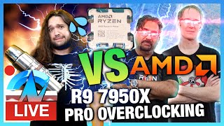 LIVE AMD vs GN Extreme Overclocking 7950X Learning How to Overclock [upl. by Stilu]