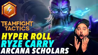 Hyper roll  New top comp Arcana Scholars with Ryze carry  Teamfight Tactics TFT Set 12 [upl. by Colene]