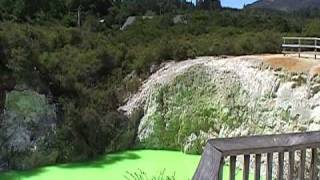 Waiotapu green lake Near Rotorua New Zealand [upl. by Sadick988]