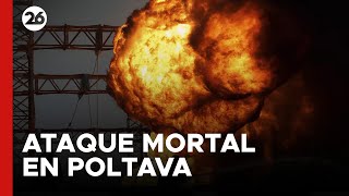 GUERRA EN UCRANIA  Ataque mortal de los rusos en la ciudad de Poltava [upl. by Epilif]