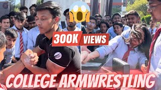 Armwrestling competition 😱at Graphic era university  Crazy reactions and matches🔥Part 1 [upl. by Enyt]