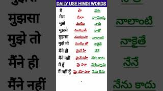 Learn Telugu to HindiHindi SpeakingTelugu words meaning in hindilearn hindi through telugu short [upl. by Ahsad]