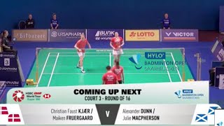 Badminton Christian KJÆRMaiken FRUERGAARD VS Alexander DUNNJulie MACPHERSON XD R16 HYLO OPEN 2024 [upl. by Aitnic]