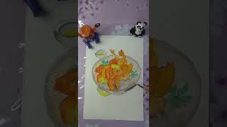 Prawn fish painting with watercolor art Day 21 [upl. by Yelad166]