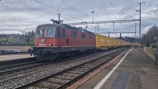 Güterzug Durchfahrt Bassersdorf eisenbahn train trainspotting zug fy güterzug sbb [upl. by Maccarone638]