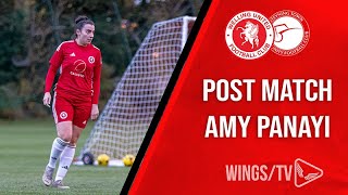 POST MATCH INTERVIEW  Amy Panayi reflects of thrilling 32 victory at home against Steyning FC [upl. by Ayarahs]