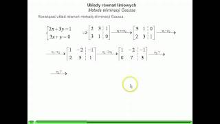 Układy równań liniowych  Metoda eliminacji Gaussa cz 1 [upl. by Leveridge768]