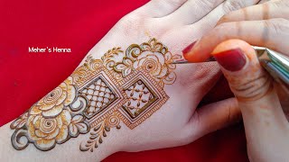 Eid Special Back Hand Mehndi Design  Eid Henna Design  Mehers Henna [upl. by Malorie88]